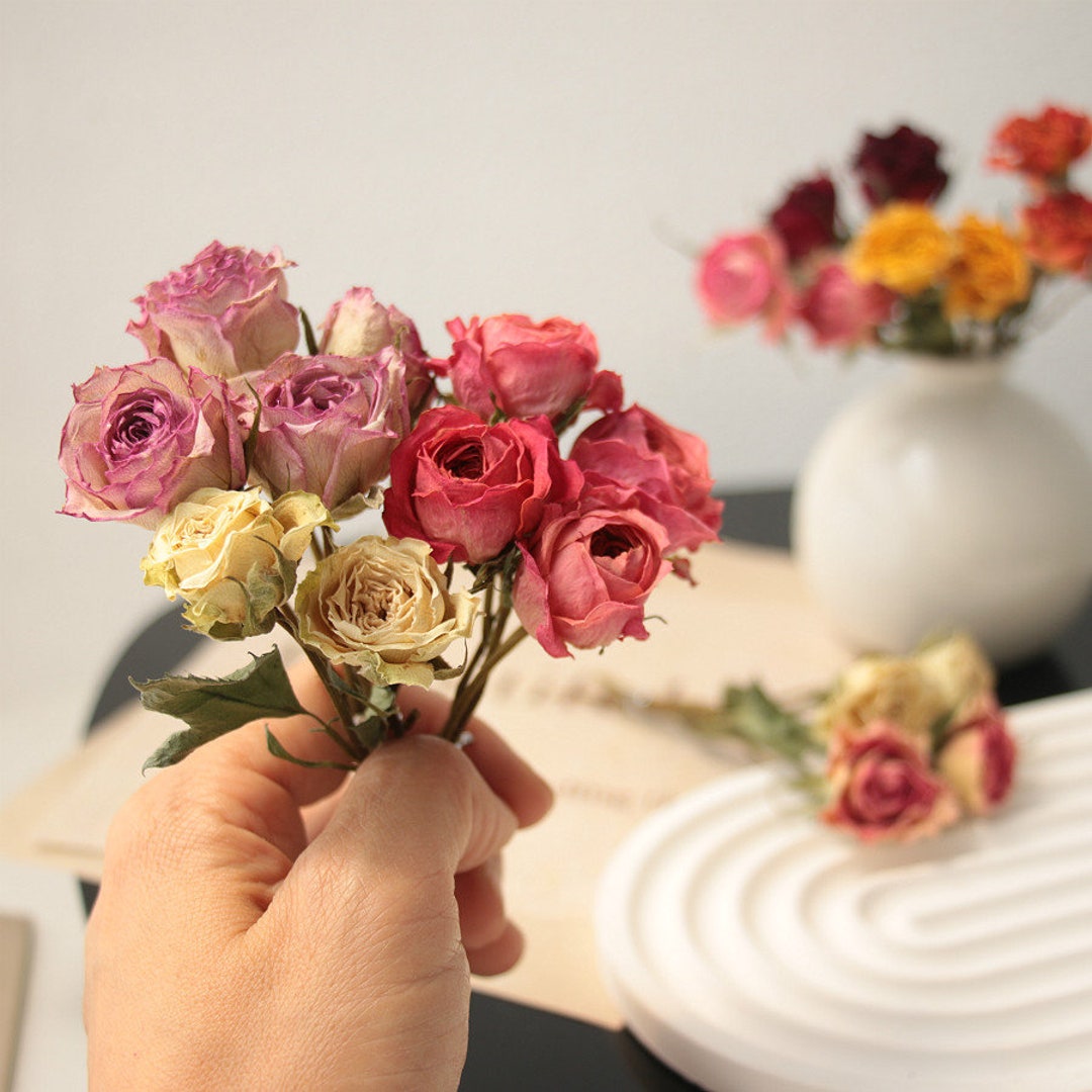 4 Mini Roses, Mini Rose Bouquet, Mini Bouquet, Cake Decoration, DIY ...