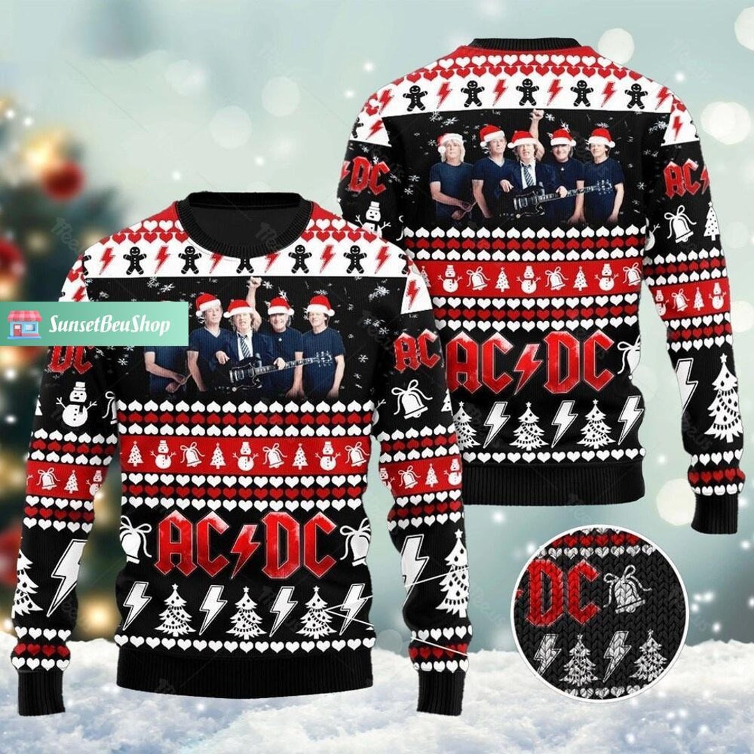 Christmas Acdc Sweater Acdc Tour Ugly Sweater Acdc Rock Band Etsy