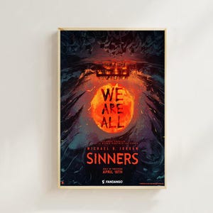 Sinners - Impressão de pôster de filme, decoração para casa, pôster de arte para presente, arte de filme vintage, pôster em tela