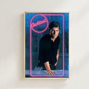 Cóctel (1988): póster de película (estilo regular), impresiones artísticas, decoración del hogar, póster de película vintage, póster en lienzo