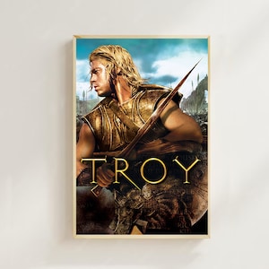 Troy (2004) - Cartaz de filme (estilo regular) impressões de arte, decoração para casa, cartaz de arte para presente, cartaz de tela