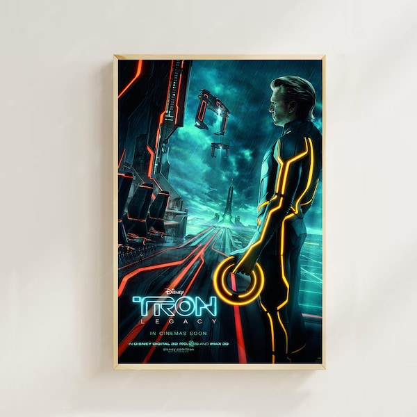 TRON Legacy (2010)--Póster de película (estilo regular) Impresiones artísticas, decoración del hogar, póster de película vintage, póster de lienzo