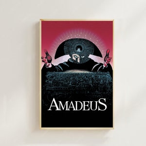 Amadeus (1984) - Pôster de filme (estilo regular), impressões artísticas, decoração para casa, pôster de arte para presente, arte de filme vintage, pôster em tela
