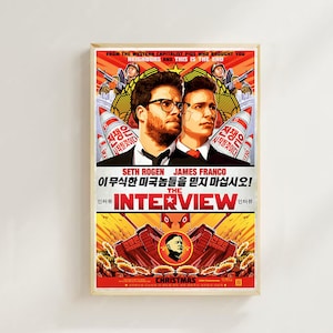 The Interview (2014)--Impressão de pôster de filme, decoração para casa, pôster de arte para presente, arte de filme vintage, pôster de tela