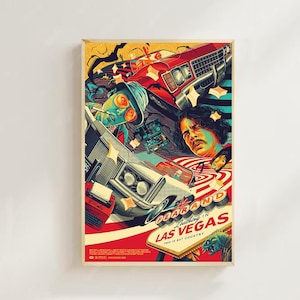 Miedo y asco en Las Vegas (1998): póster de película (estilo regular), impresiones artísticas, decoración del hogar, póster de película vintage, póster en lienzo