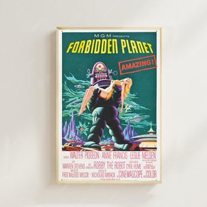 Planeta Proibido - Pôster de Filme (Estilo Regular) Impressões Artísticas, Decoração de Casa, Pôster de Filme Vintage, Pôster em Tela