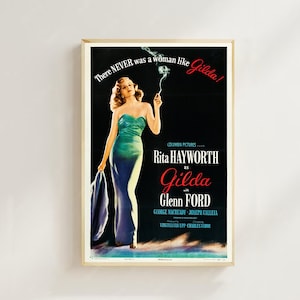 Gilda - Pôster de filme (estilo regular) Impressões artísticas, decoração para casa, pôster de arte para presente, pôster em tela