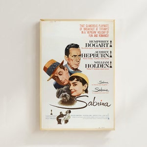 Sabrina (1954) - Pôster de filme (estilo regular) Impressões artísticas, decoração para casa, pôster de arte para presente, pôster em tela