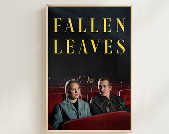 Stampa artistica del poster del film Fallen Leaves: tela vintage per film, arredamento per la stanza, arte murale, regalo poster, collezione per appassionati di film