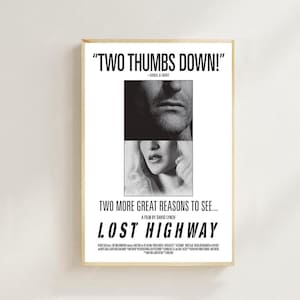 Lost Highway Movie Poster: 1997 Vintage Art Print,Room decor,Wall Art,Poster Gift,Film Fan Collection