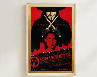 V for Vendetta (2006)--Movie Poster(Regular Style)Art Printing,Home Decor,Art Poster for Gift,Wall Art,Vintage Film Art，Canvas Poster