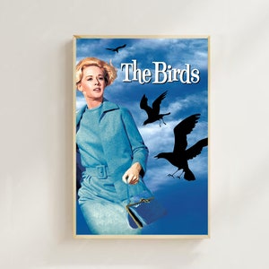Póster de la película "Los pájaros" (1963) (estilo clásico), impresiones artísticas, decoración del hogar, póster de película vintage, póster en lienzo