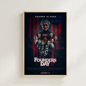 Founders Day (2024)--Movie  Poster(Regular Style) Art Prints,Home Decor,Vintage Movie Poster,Canvas Poster