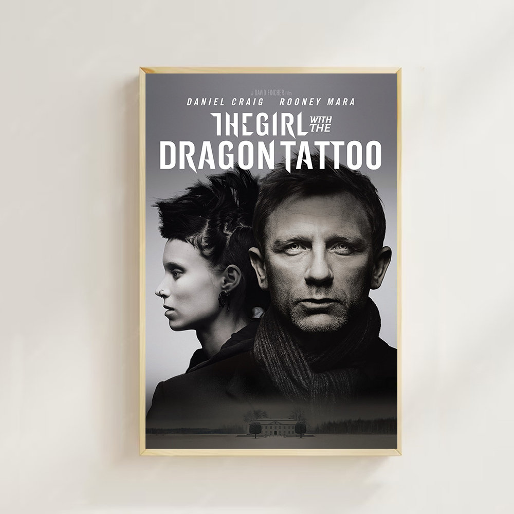 ドラゴン・タトゥーの女 映画ポスター（キャンバスプリント）、部屋の