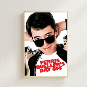 Ferris Bueller's Day Off (1986) - Póster de película (estilo regular), impresión artística, decoración del hogar, póster artístico para regalo, arte cinematográfico vintage, póster de lienzo
