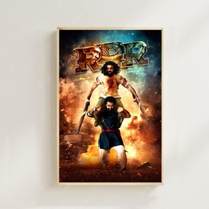 RRR (2022) - Pôsteres de Filme (Estilo Regular), Impressões Artísticas, Decoração para Casa, Pôsteres de Filmes Vintage, Pôsteres em Tela