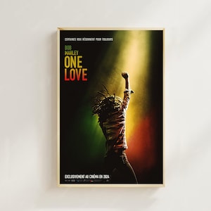 Bob Marley One Love (2024) - Affiche de film (style classique), impressions d'art, décoration d'intérieur, affiche d'art pour cadeau, affiche sur toile