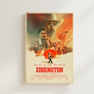 Eddington - Impressão de pôster de filme, decoração para casa, pôster de arte para presente, arte de filme vintage, pôster em tela