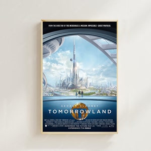 Tomorrowland (2015) -- impressão de arte de pôster de filme, decoração de casa, pôster de arte para presente, arte de filme vintage, pôster de tela