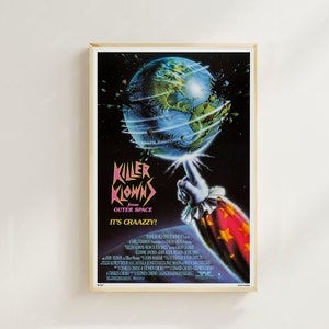 Killer Klowns from Outer Space (1988)--Pôster de filme (estilo regular) Impressões de arte, decoração para casa, pôster de filme vintage, pôster de tela