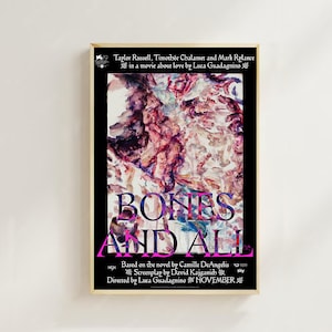 Bones and all - Impressão de arte de pôster de filme (estilo regular), decoração para casa, tela, pôster de arte para presente, pôster de tela