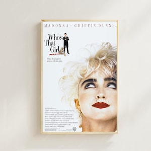 Quem é aquela garota (1987) -- impressão de arte de pôster de filme, decoração de casa, pôster de arte para presente, arte de filme vintage, pôster de tela