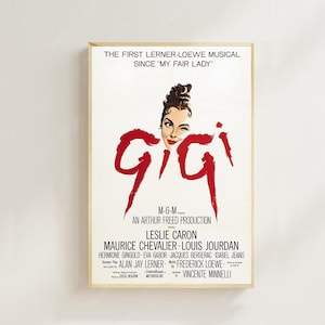 Gigi (1958)--Pôster de filme (estilo regular) Impressões de arte, decoração para casa, pôster de filme vintage, pôster de tela
