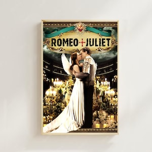 Romeu e Julieta (1996) - Pôster de filme (estilo regular) Impressão artística, decoração para casa, pôster de arte para presente, pôster em tela