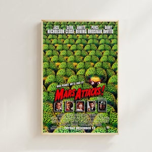 Marte Ataca! (1996) - Impressão de pôster de filme, decoração para casa, pôster de arte para presente, arte de filme vintage, pôster em tela