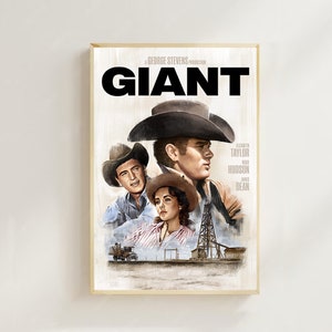 Gigante (1956) - Impressão de pôster de filme, decoração para casa, impressão de pôster de filme, pôster de arte para presente, pôster em tela