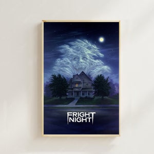 Fright Night (1985) - Pôster de filme (estilo regular) Impressão artística, decoração para casa, pôster de arte para presente, arte de filme vintage, pôster em tela