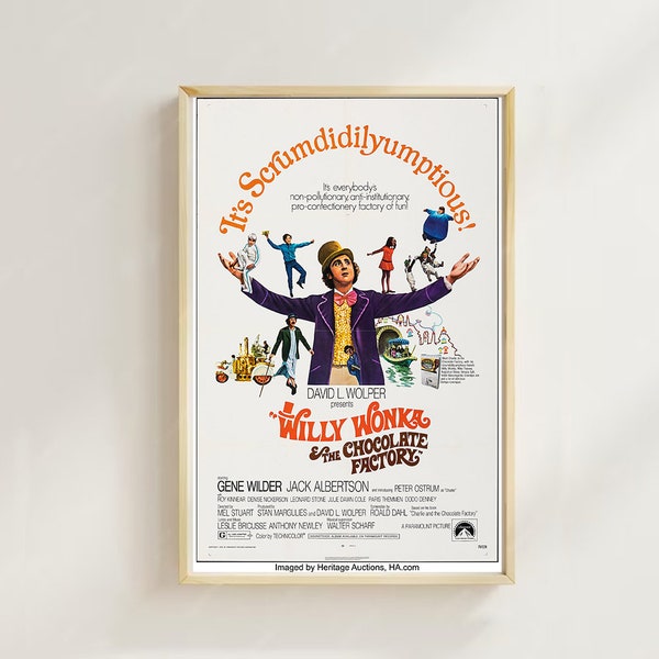 Willy Wonka & the Chocolate Factory (1971)--Movie  Poster(Regular Style) Art Prints,Home Decor,Vintage Movie Poster,Canvas Poster