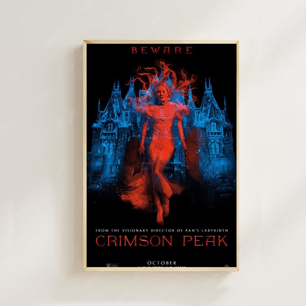 Crimson Peak (2015) - Póster de película (estilo regular), impresión artística, decoración del hogar, póster artístico para regalo, arte cinematográfico vintage, póster de lienzo