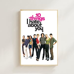 10 Things I Hate About You (1999)-  Movie Poster (Regular Style)Art  printing, Home Decor, Art Poster for Gift，Canvas Poster