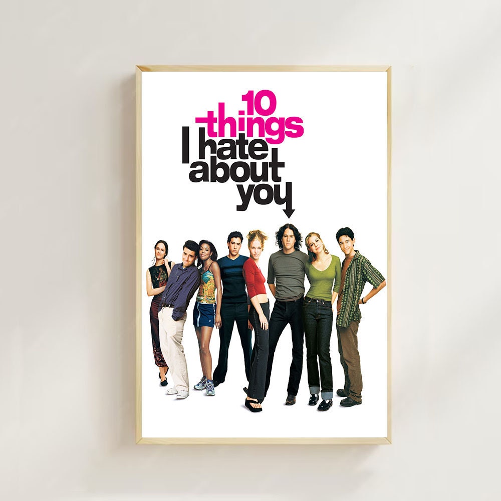  AISONSITE 10 Things I Hate About You Movie Poster Canvas Prints  Funny Film Poster Love Movie Poster Poster Wall Art For Home Office Bedroom  Decorations With Framed 36x24: Posters & Prints