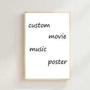 Pôster de música de filme personalizado, escolha QUALQUER pôster de música de filme (estilo regular), impressões de arte, decoração de casa, pôster de arte para presente, pôster em tela