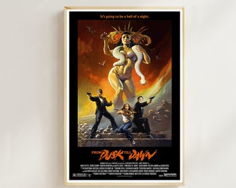 From Dusk Till Dawn (1996)--Movie  Poster(Regular Style) Art Prints,Home Decor,Vintage Movie Poster,Canvas Poster