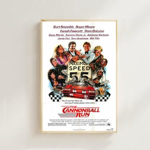 The Cannonball Run - Impressão de arte de pôster de filme, decoração para casa, pôster de arte para presente, arte de filme vintage, pôster de tela