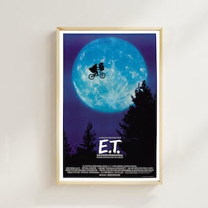 E.T. o Extraterrestre (1982)--Pôster de filme (estilo regular)Impressão artística, decoração para casa, pôster de arte para presente, pôster em tela