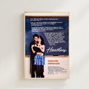 Heathers (1989) - Pôster de filme (estilo regular) Impressão artística, decoração para casa, pôster de arte para presente, arte de filme vintage, pôster em tela