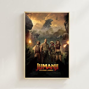 Jumanji Bem-vindo à Selva (2017) - Impressão de pôster de filme, decoração para casa, pôster de arte para presente, arte de filme vintage, pôster em tela