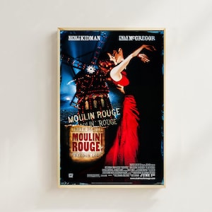 Moulin Rouge! (2001)--Póster de película (estilo normal) Impresiones artísticas, Decoración del hogar, Póster de película vintage, Póster en lienzo