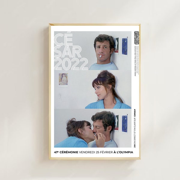 Pierrot le Fou (1965) -- Impression d'art d'affiche de film (style classique), décoration d'intérieur, impression d'affiches de film, affiche d'art pour cadeau, affiche sur toile