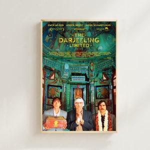 The Darjeeling Limited (2007) - Impressão de arte de pôster de filme (estilo regular), decoração para casa, pôster de arte para presente, arte de filme vintage, pôster de tela
