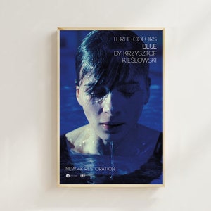 Três cores azul--Pôster de filme (estilo regular) impressões de arte, decoração para casa, pôster de filme vintage, pôster de tela