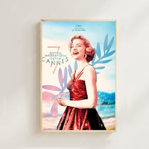 Festival de Cinema de Cannes - Impressão de pôster de filme, decoração para casa, pôster de arte para presente, arte de filme vintage, pôster em tela