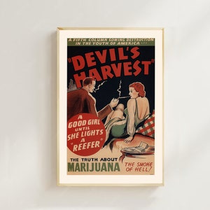 Devil's Harvest--Impressão de pôster de filme, decoração para casa, pôster de arte para presente, arte de filme vintage, pôster de tela