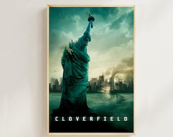 Póster de la película Cloverfield: Impresión artística de película vintage en lienzo, decoración de habitación, arte mural, póster de regalo, colección de cinéfilos