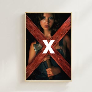 X (2022) - Pôster de filme (estilo regular) Impressão artística, decoração para casa, pôster de arte para presente, pôster em tela