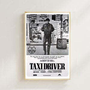 Taxi Driver (1976) - Pôster de filme (estilo regular) Impressão artística, decoração para casa, pôster de arte para presente, pôster em tela